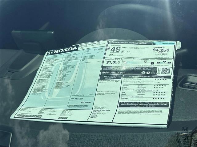 new 2025 Honda Civic Hybrid car, priced at $33,555