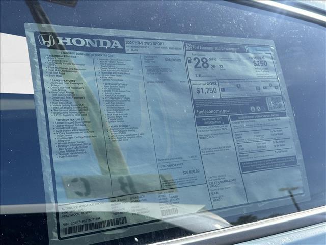 new 2026 Honda HR-V car, priced at $29,850