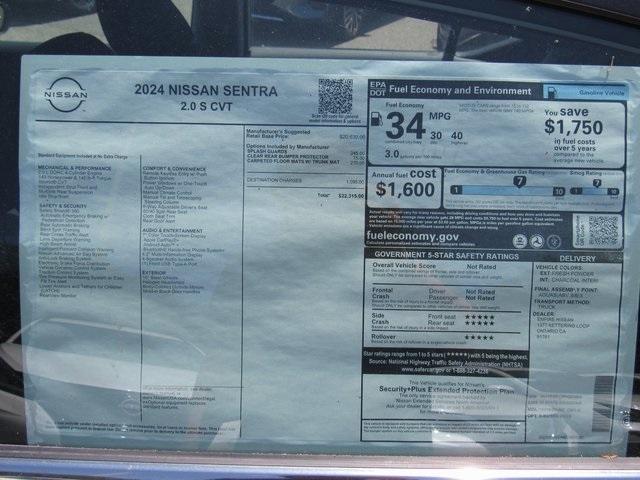 new 2024 Nissan Sentra car, priced at $21,810