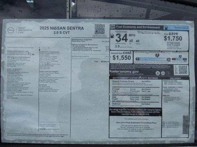 new 2025 Nissan Sentra car, priced at $22,066