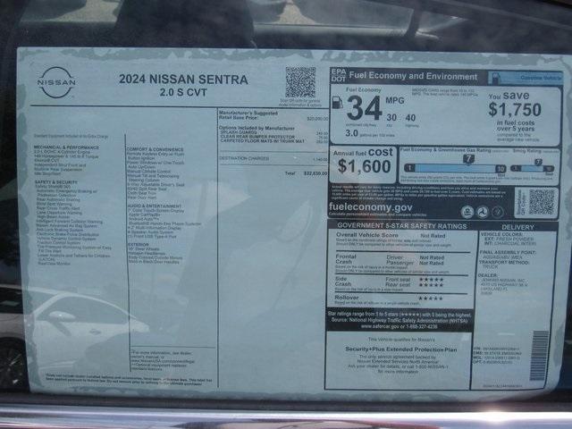 new 2024 Nissan Sentra car, priced at $19,628