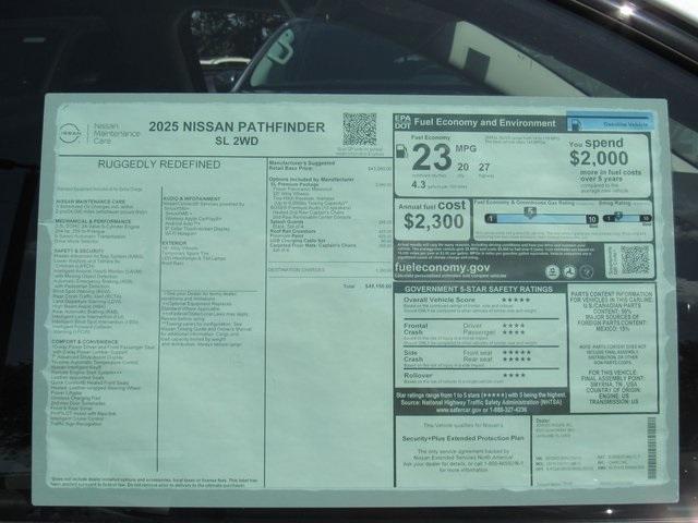 new 2025 Nissan Pathfinder car, priced at $43,536