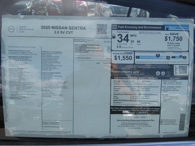 new 2025 Nissan Sentra car, priced at $23,121