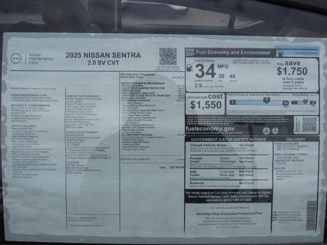 new 2025 Nissan Sentra car, priced at $24,156