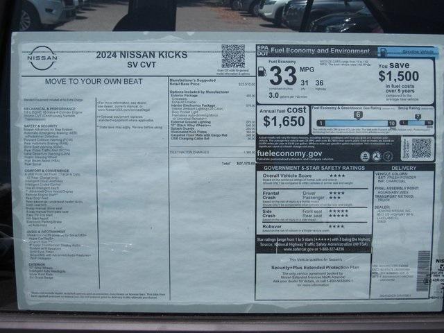 new 2024 Nissan Kicks car, priced at $22,657