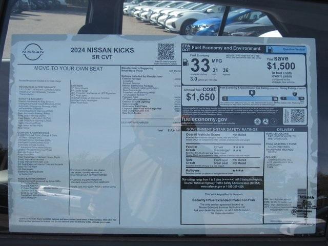 new 2024 Nissan Kicks car, priced at $23,311