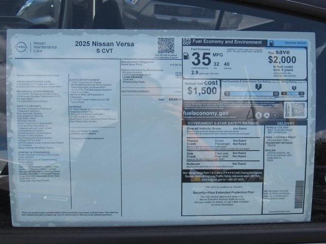 new 2025 Nissan Versa car, priced at $20,414