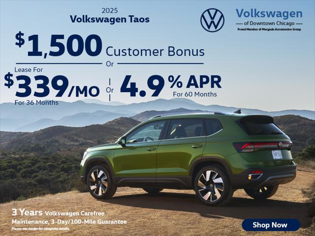 new 2025 Volkswagen Taos car, priced at $26,061