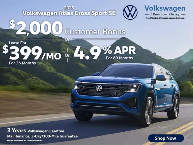 new 2025 Volkswagen Atlas Cross Sport car, priced at $43,457
