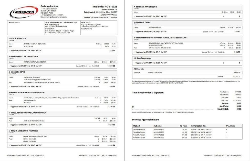 used 2019 Aston Martin DB11 car, priced at $88,995