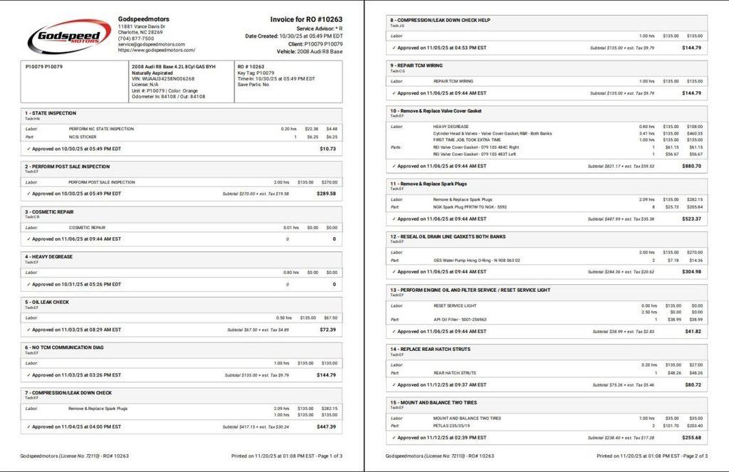 used 2008 Audi R8 car, priced at $59,995