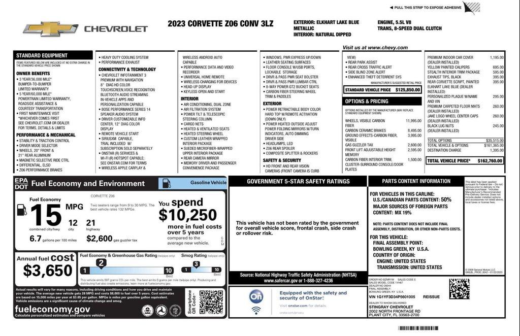 used 2023 Chevrolet Corvette car, priced at $132,995