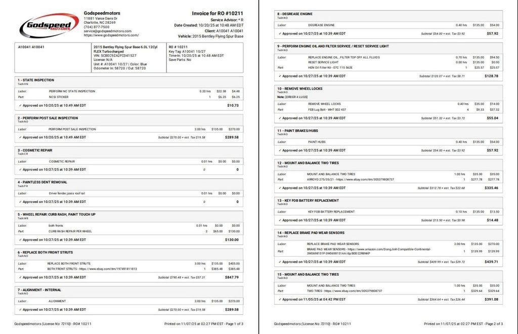 used 2015 Bentley Flying Spur car, priced at $50,995