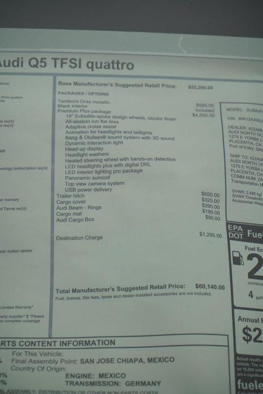 new 2025 Audi Q5 car, priced at $60,140