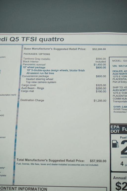 new 2025 Audi Q5 car, priced at $57,950