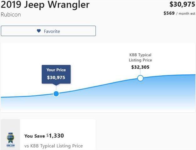 used 2019 Jeep Wrangler car, priced at $30,975