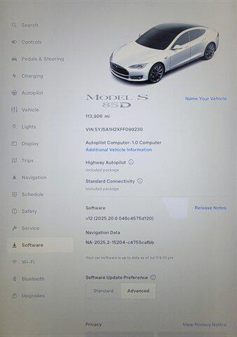 used 2015 Tesla Model S car, priced at $13,999