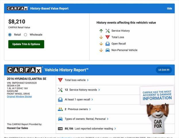 used 2016 Hyundai Elantra car, priced at $5,950
