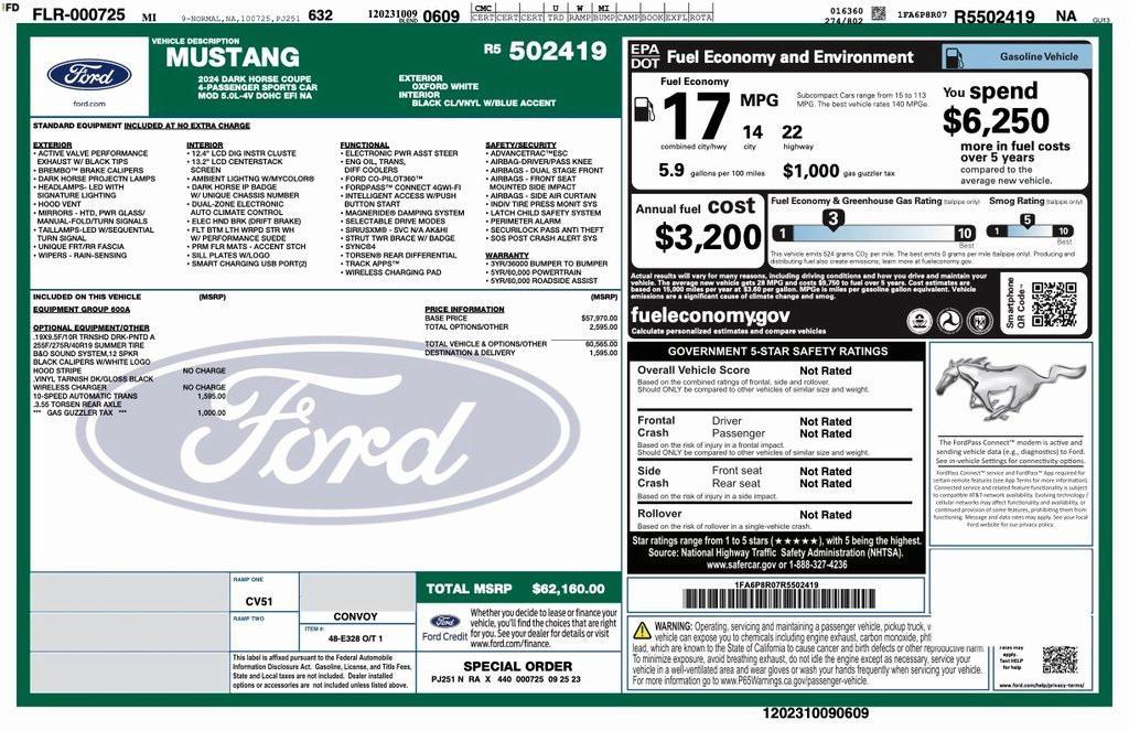 used 2024 Ford Mustang car, priced at $57,700
