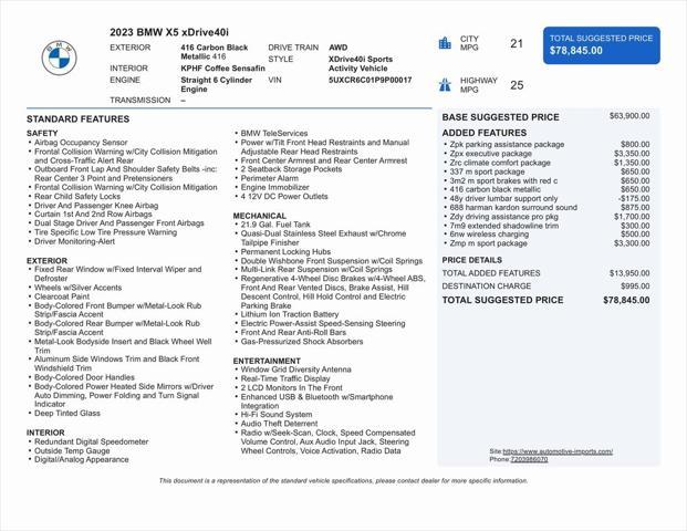 used 2023 BMW X5 car, priced at $48,000