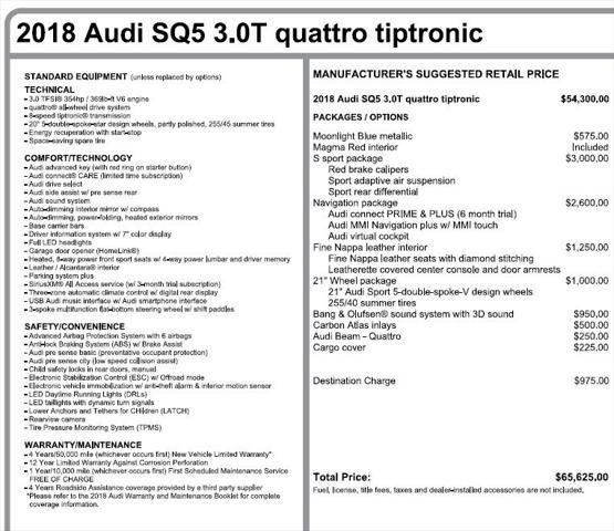 used 2018 Audi SQ5 car, priced at $25,000