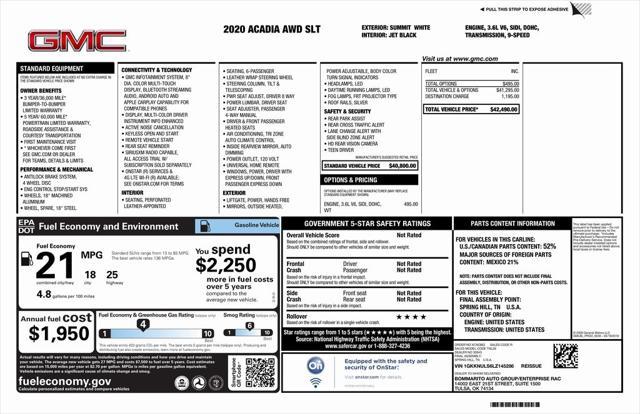 used 2020 GMC Acadia car, priced at $19,990