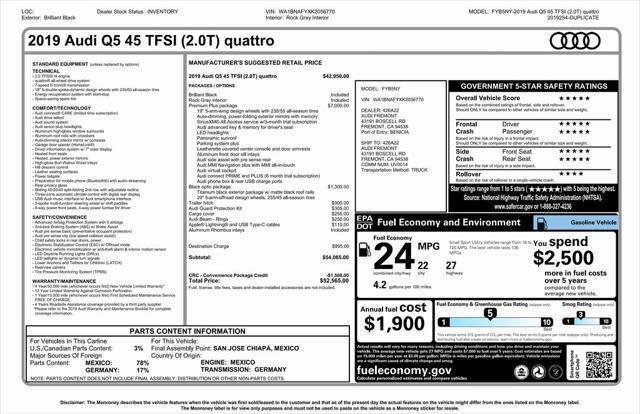 used 2019 Audi Q5 car, priced at $28,000