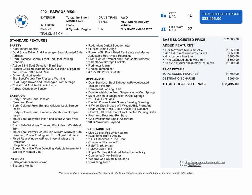 used 2021 BMW X5 car, priced at $55,000
