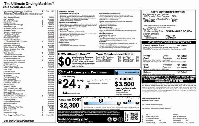 used 2023 BMW X6 car, priced at $59,500