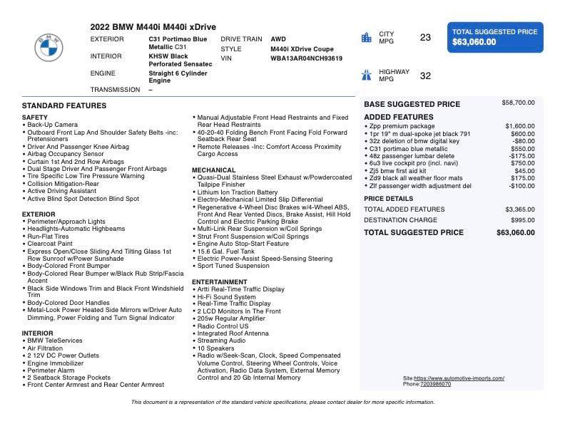 used 2022 BMW M440 car, priced at $47,990