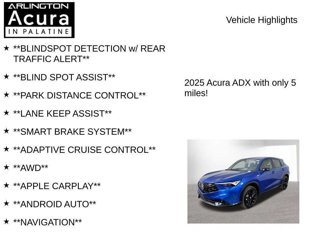 new 2025 Acura ADX car, priced at $45,350