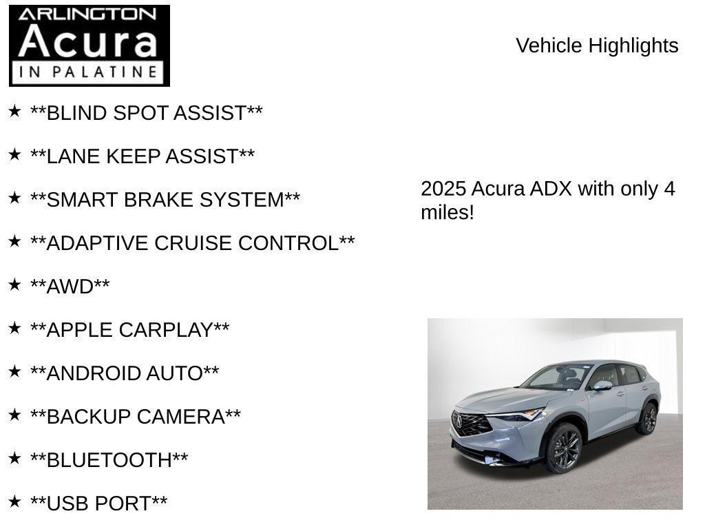 new 2025 Acura ADX car, priced at $41,950