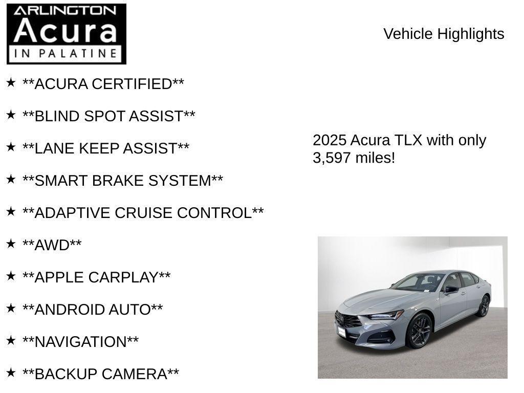 used 2025 Acura TLX car, priced at $42,998
