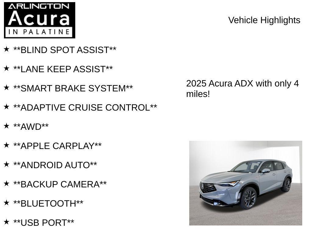 new 2025 Acura ADX car, priced at $41,950