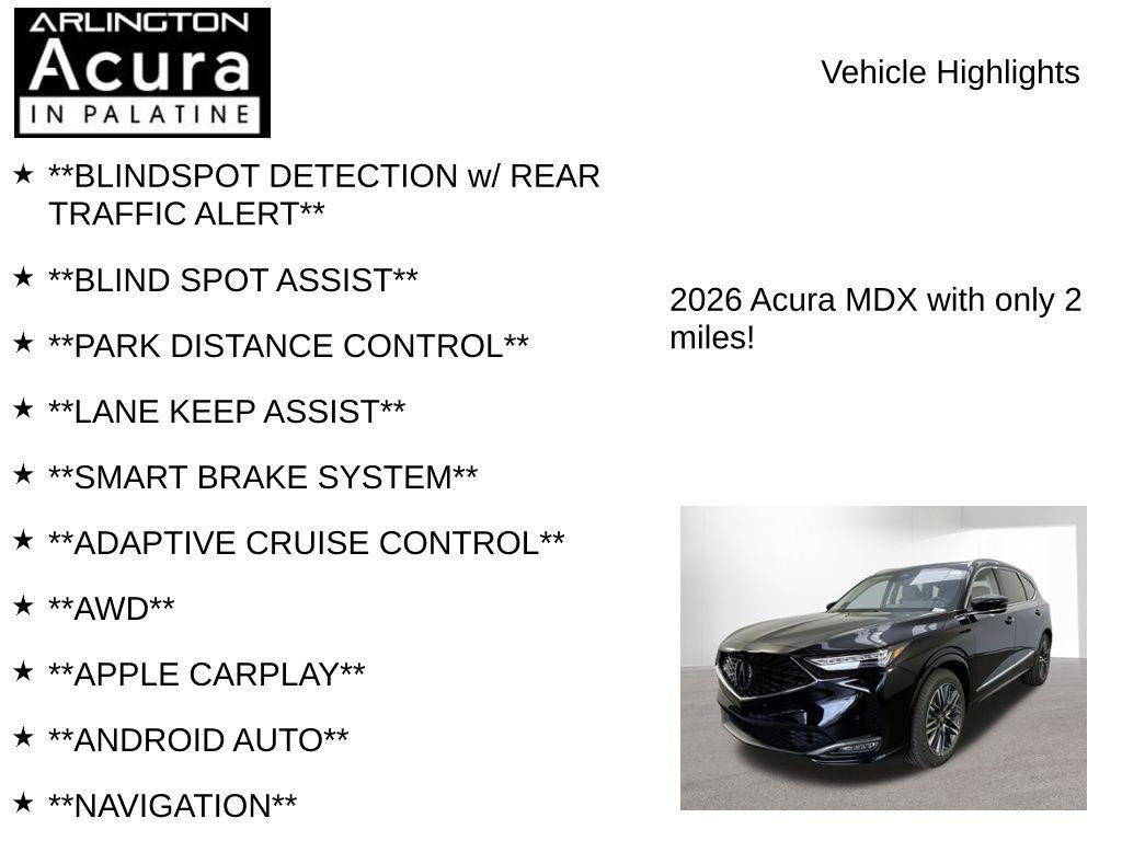new 2026 Acura MDX car, priced at $68,850