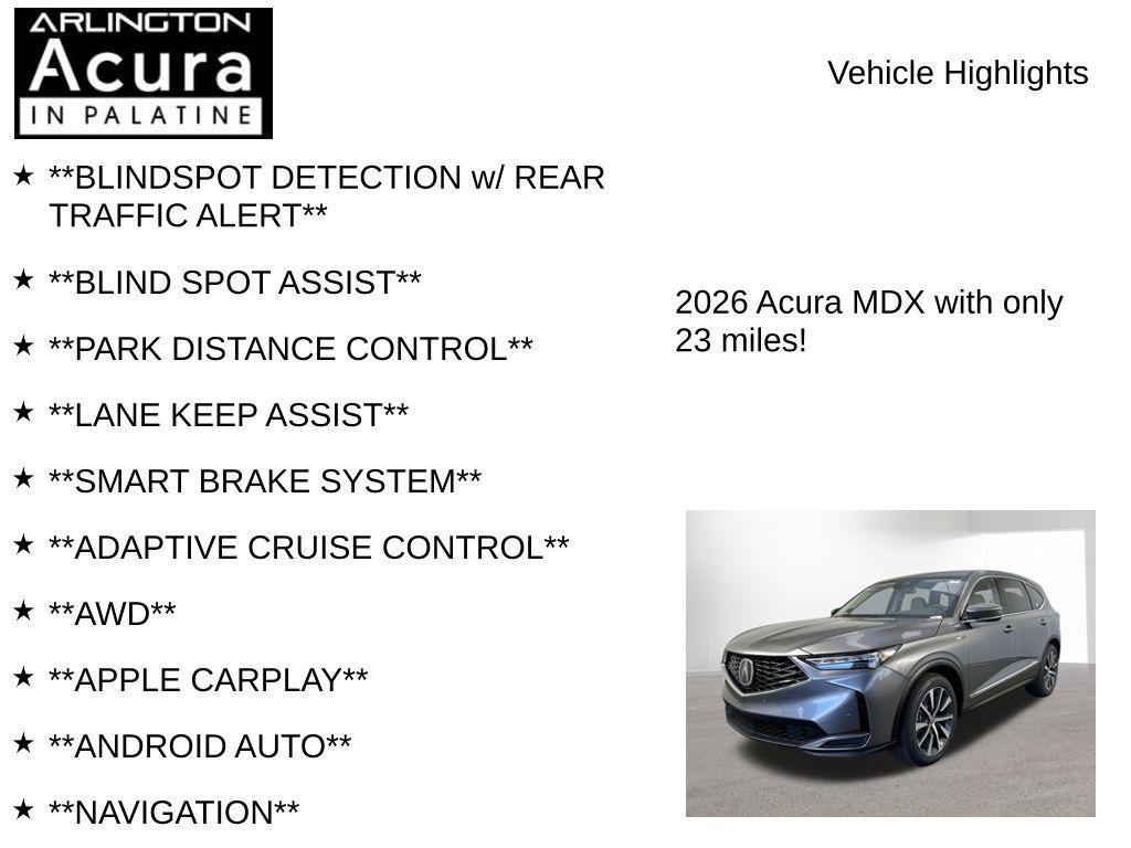 new 2026 Acura MDX car, priced at $61,350