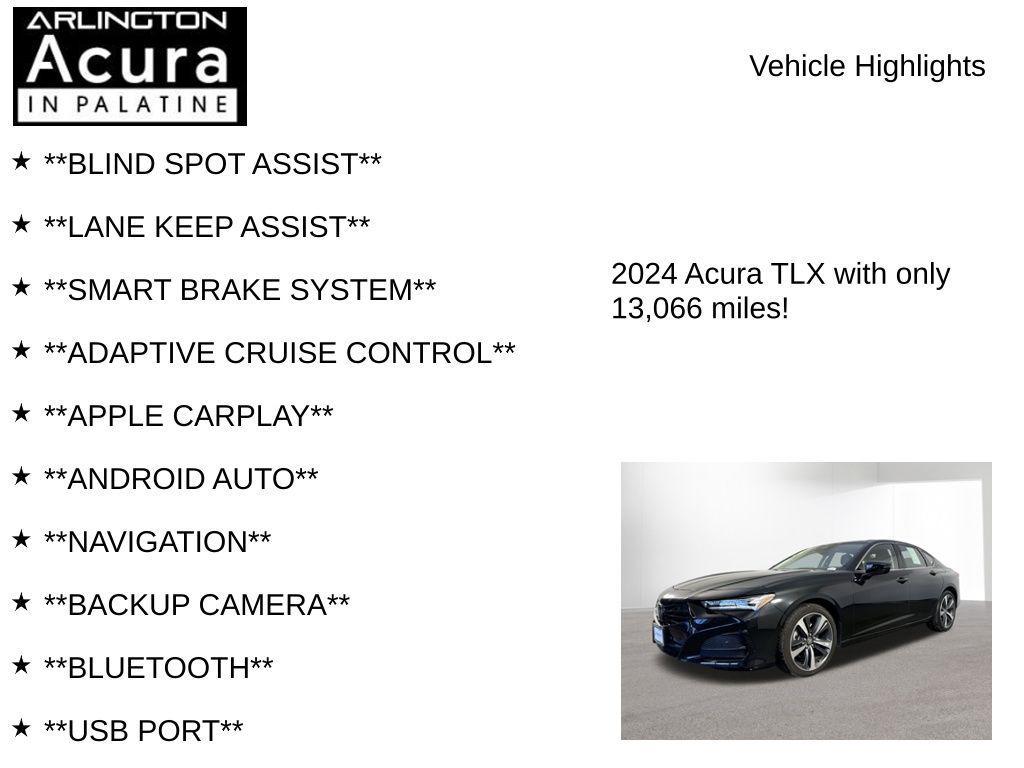 used 2024 Acura TLX car, priced at $34,399