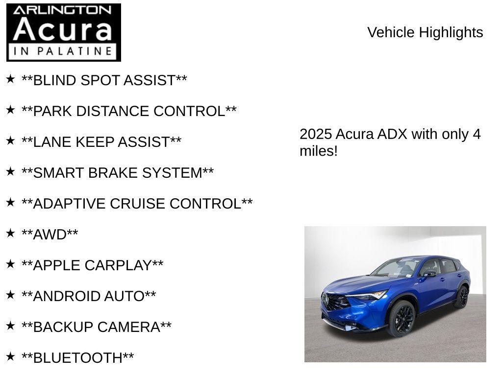 new 2025 Acura ADX car, priced at $45,350