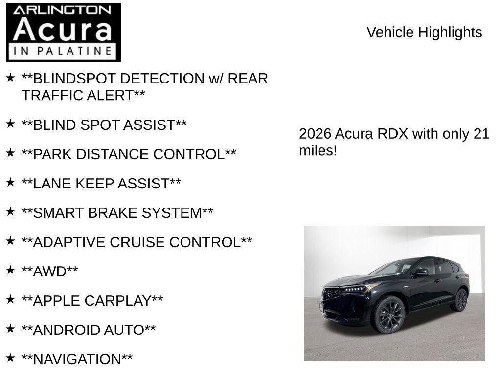 new 2026 Acura RDX car, priced at $52,650