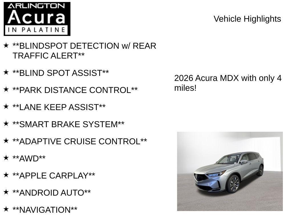 new 2026 Acura MDX car, priced at $60,750