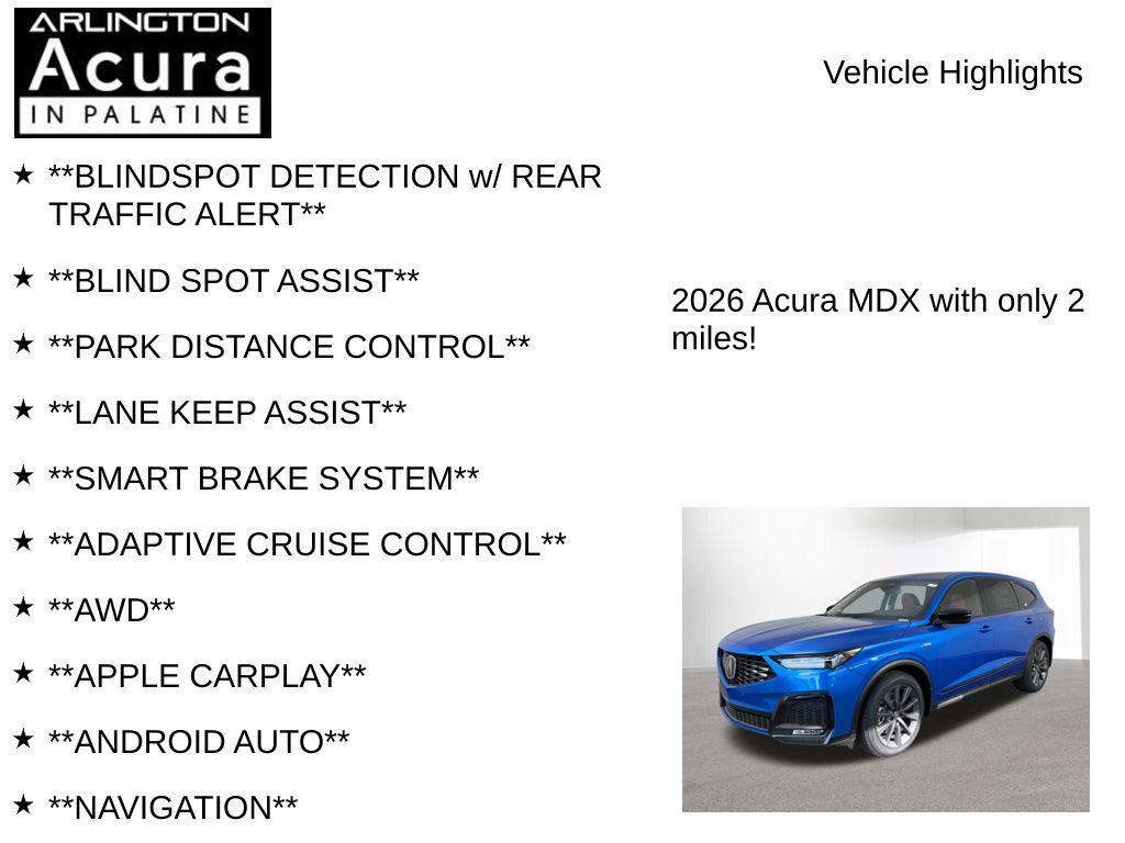 new 2026 Acura MDX car, priced at $64,350