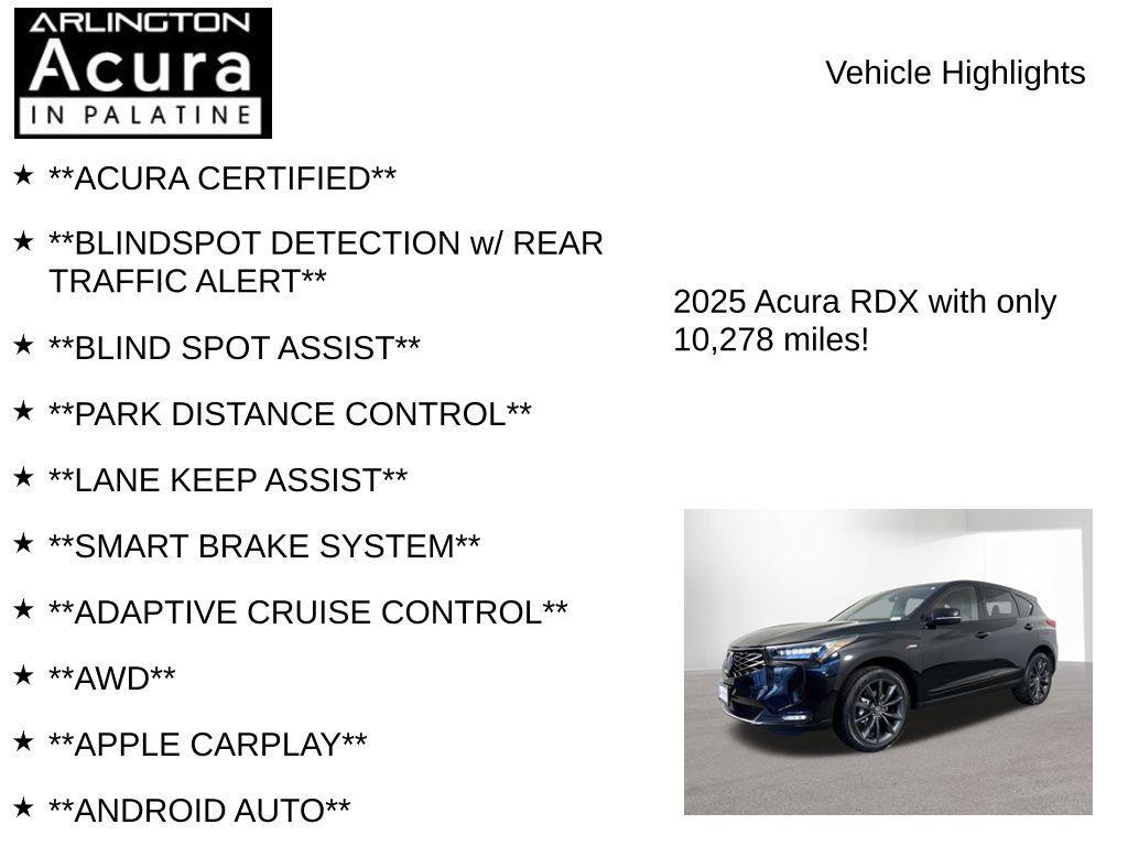 used 2025 Acura RDX car, priced at $43,595