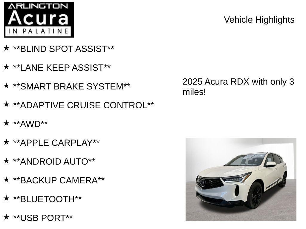 new 2025 Acura RDX car, priced at $46,650