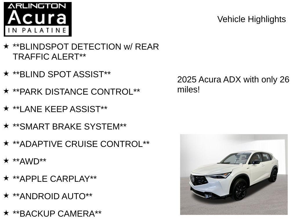 new 2025 Acura ADX car, priced at $45,950