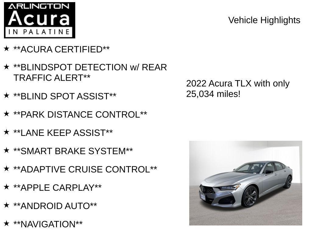 used 2022 Acura TLX car, priced at $31,395