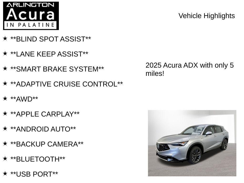 new 2025 Acura ADX car, priced at $41,350