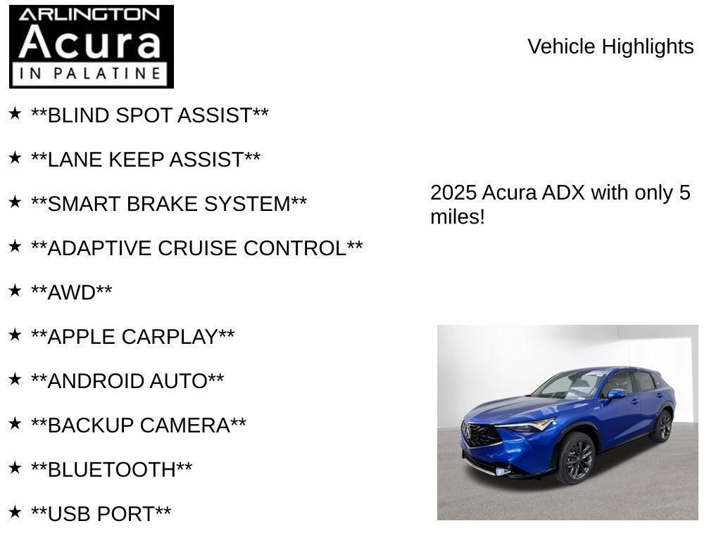 new 2025 Acura ADX car, priced at $41,350