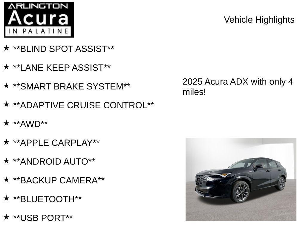 new 2025 Acura ADX car, priced at $41,350