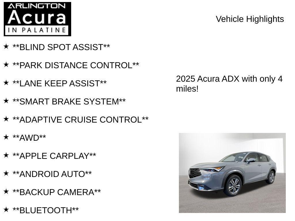 new 2025 Acura ADX car, priced at $38,950