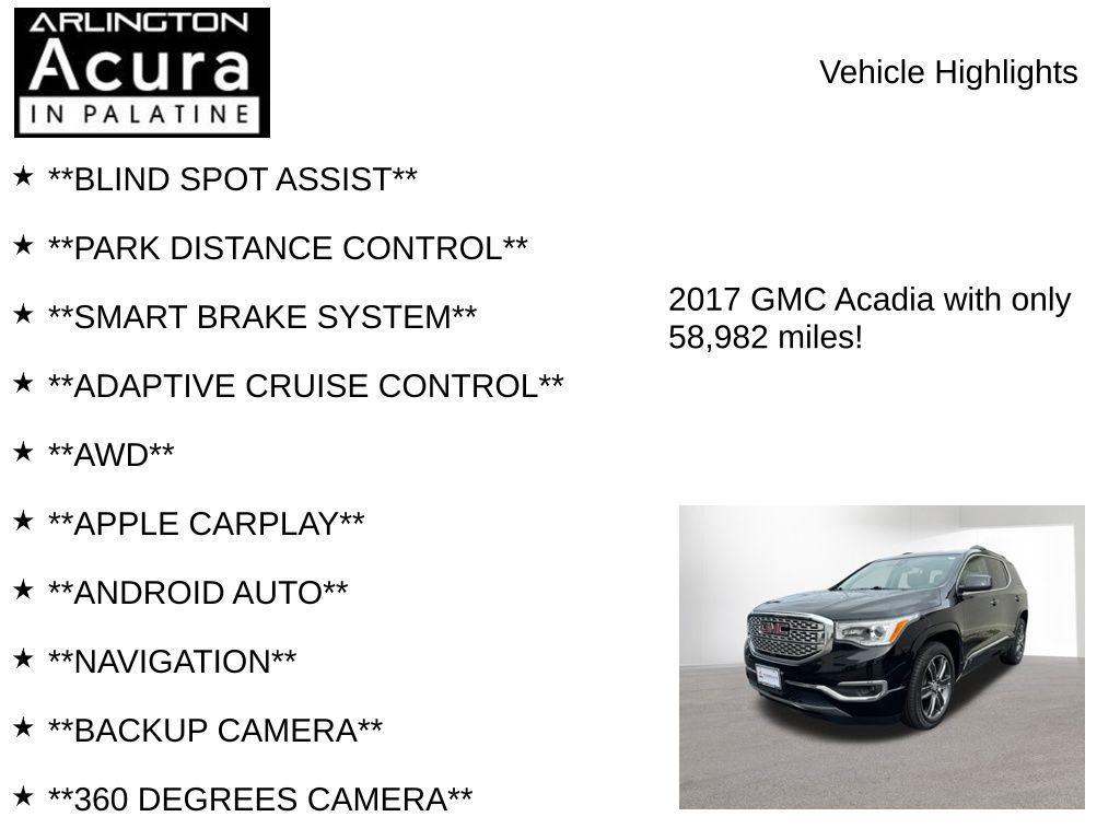 used 2017 GMC Acadia car, priced at $19,450